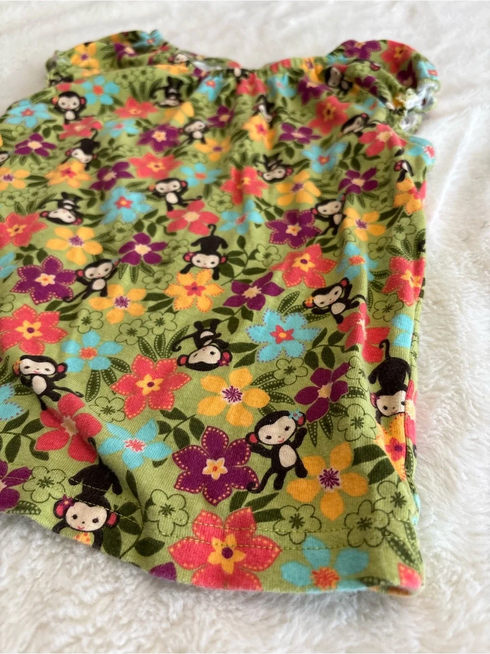 Y2K Gymboree monkey t shirt girls size 5 floral vintage